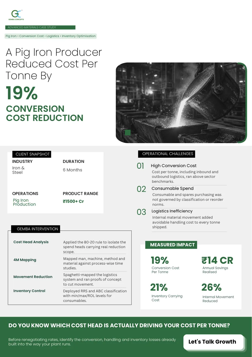 Top of the Iron & Steel case study PDF: its headline and key figure
