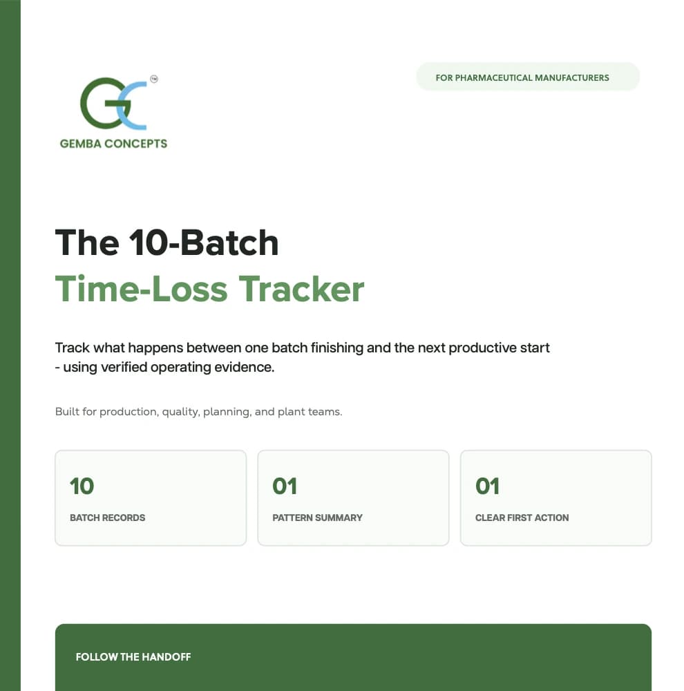 Cover page of the 10-Batch Time-Loss Tracker workbook