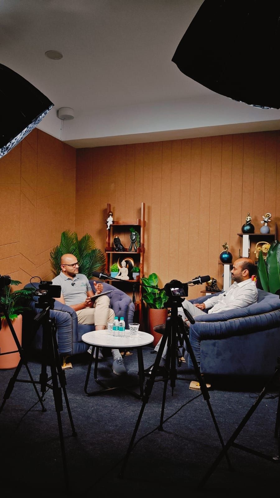 Recording in progress on the Dirty Hands Club podcast set.