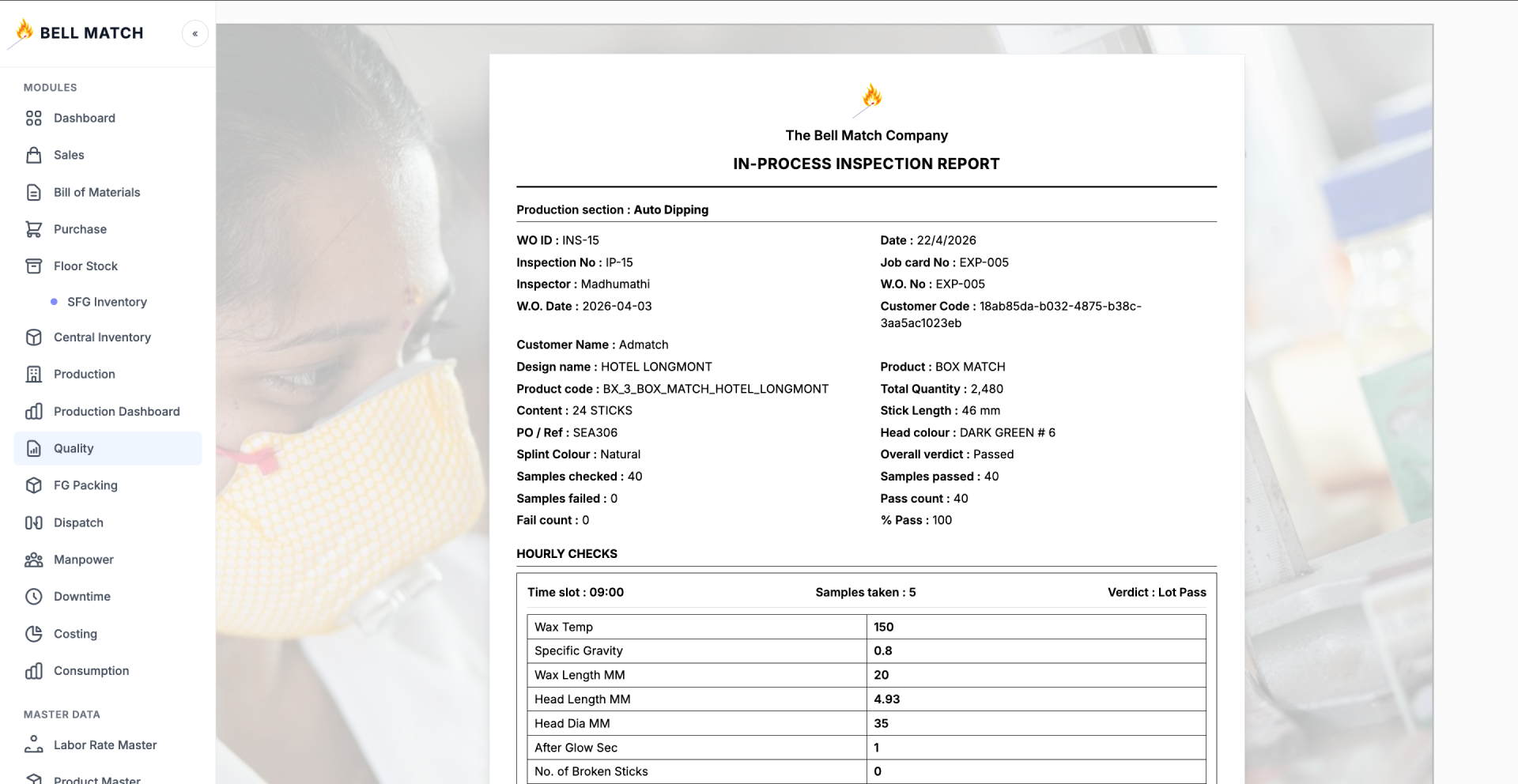 In-Process Quality Inspection